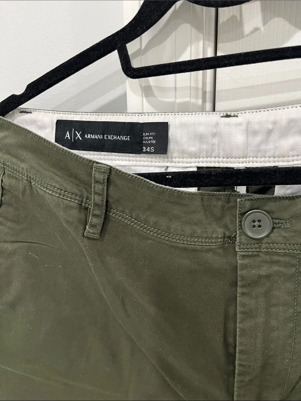 Armani Exchange Olive Green Slim Chinos